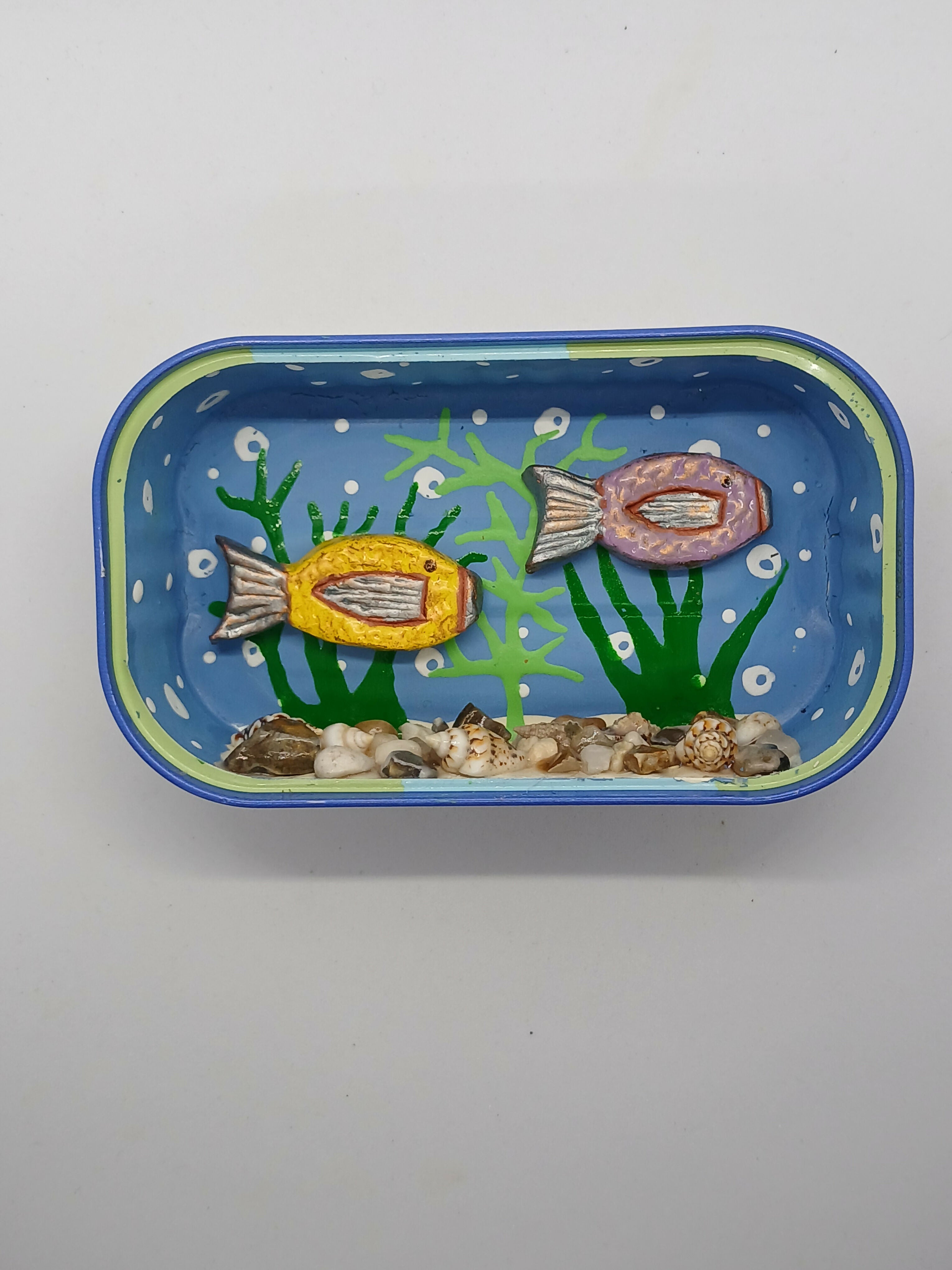 Clay Fish Tin Pet/Desk Buddy