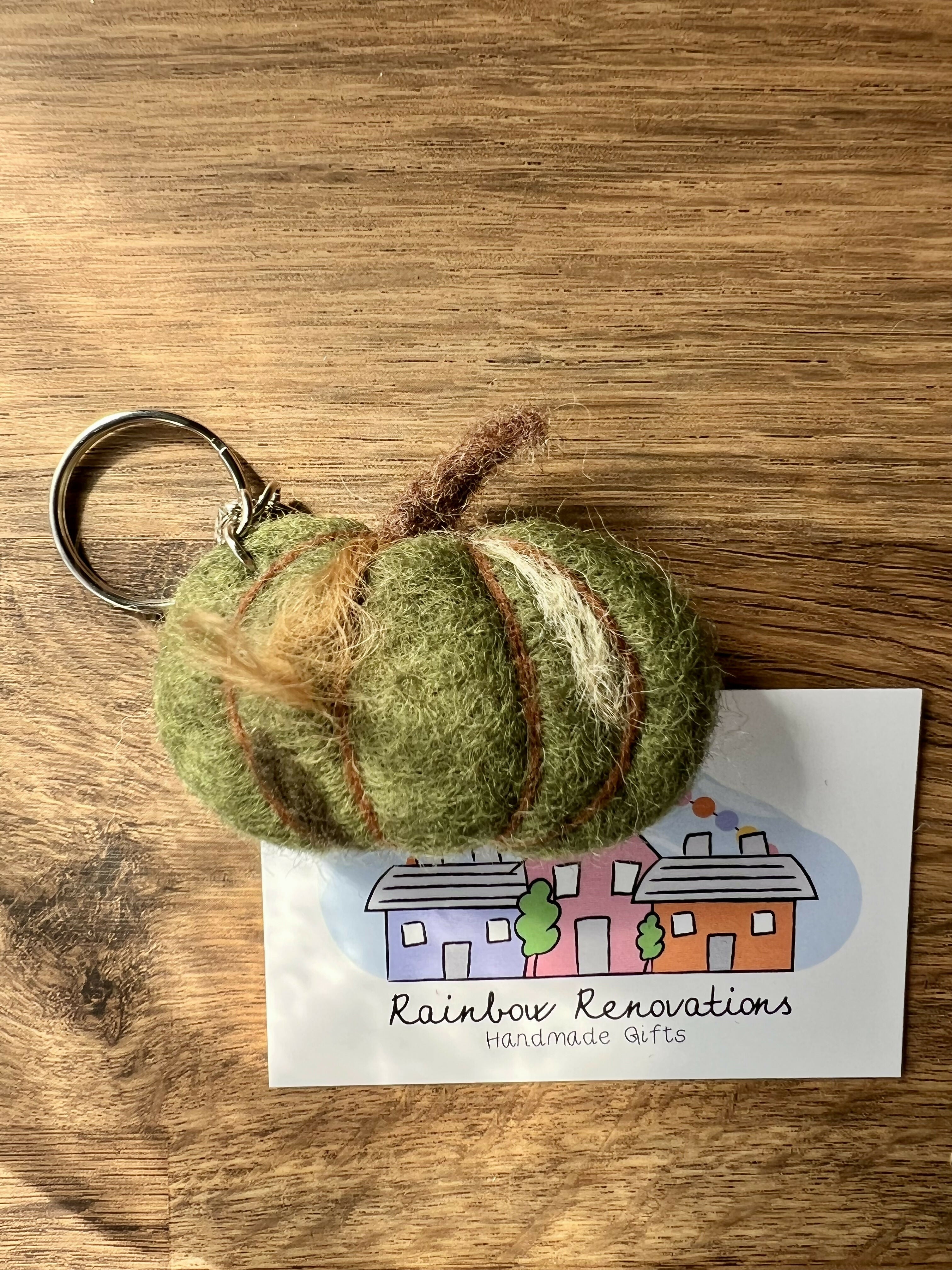 Felted Pumpkin Keyring