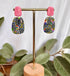 Funky Pattern Collection - Pink Dangle Polymer Clay Earrings