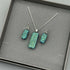 Green & Blue Crackle Dichroic Glass Necklace and Earrings Set - Sterling Silver, Handmade by Jade Tapson Glass