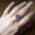 Handmade Adjustable Copper Blue Agate Ring Size O