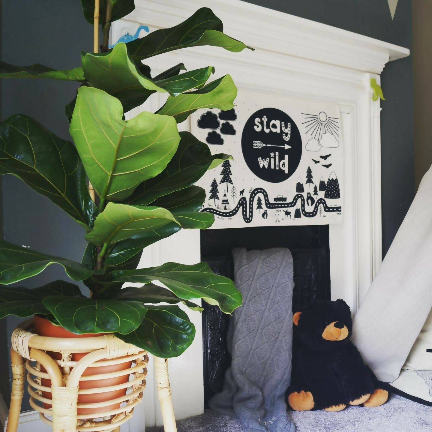Scandi Stay Wild World Map Wall Hanging