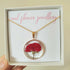 Pressed Rose Circle Necklace Gold Plated Stainless Steel