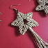 Christmas Shooting Star Earrings; Macrame Gold Sparkly Knotted Cord Festive Handmade Earrings