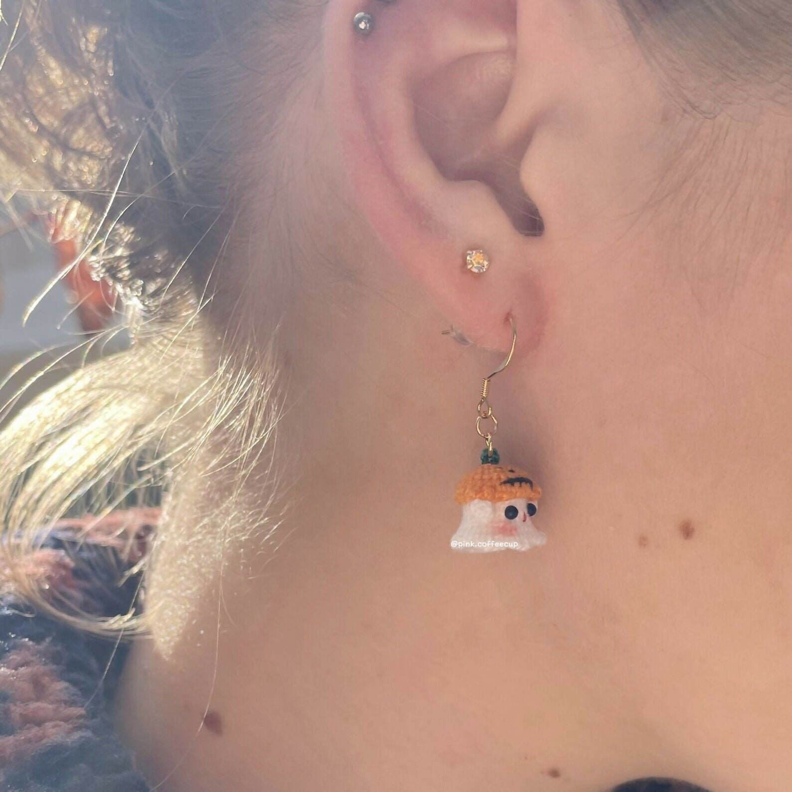 Micro Crochet Halloween Ghosts Drop and Dangle Earrings