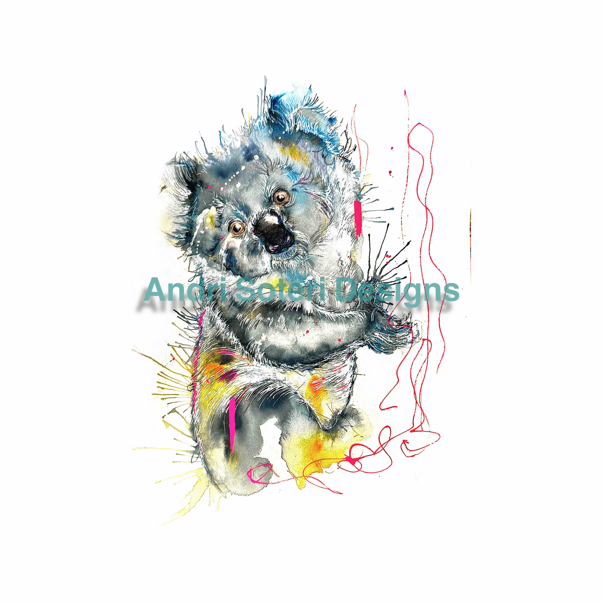 FINE ART PRINT OF BABY KOALA, PART OF THE 'ANIMAL ART COLLECTION'