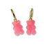 Sugar Coated Gummy Bear Hoop Drop Earrings in Candy-Floss Pink