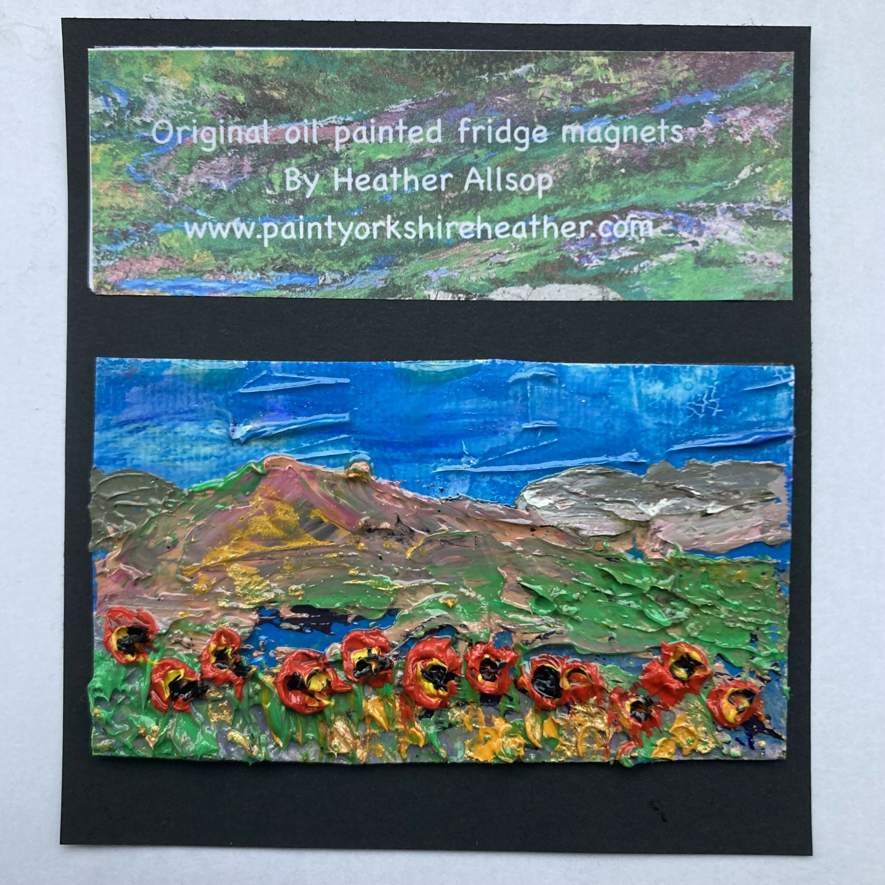 Poppies In Golden Corn Oil Painting Mini Fridge Magnet