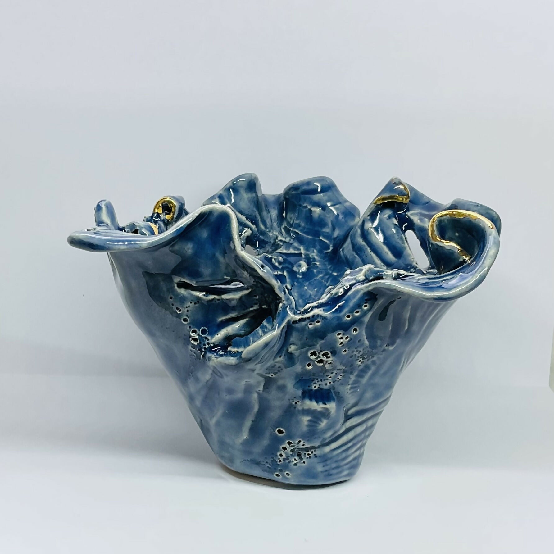Textured Bowl with Gold Lustre