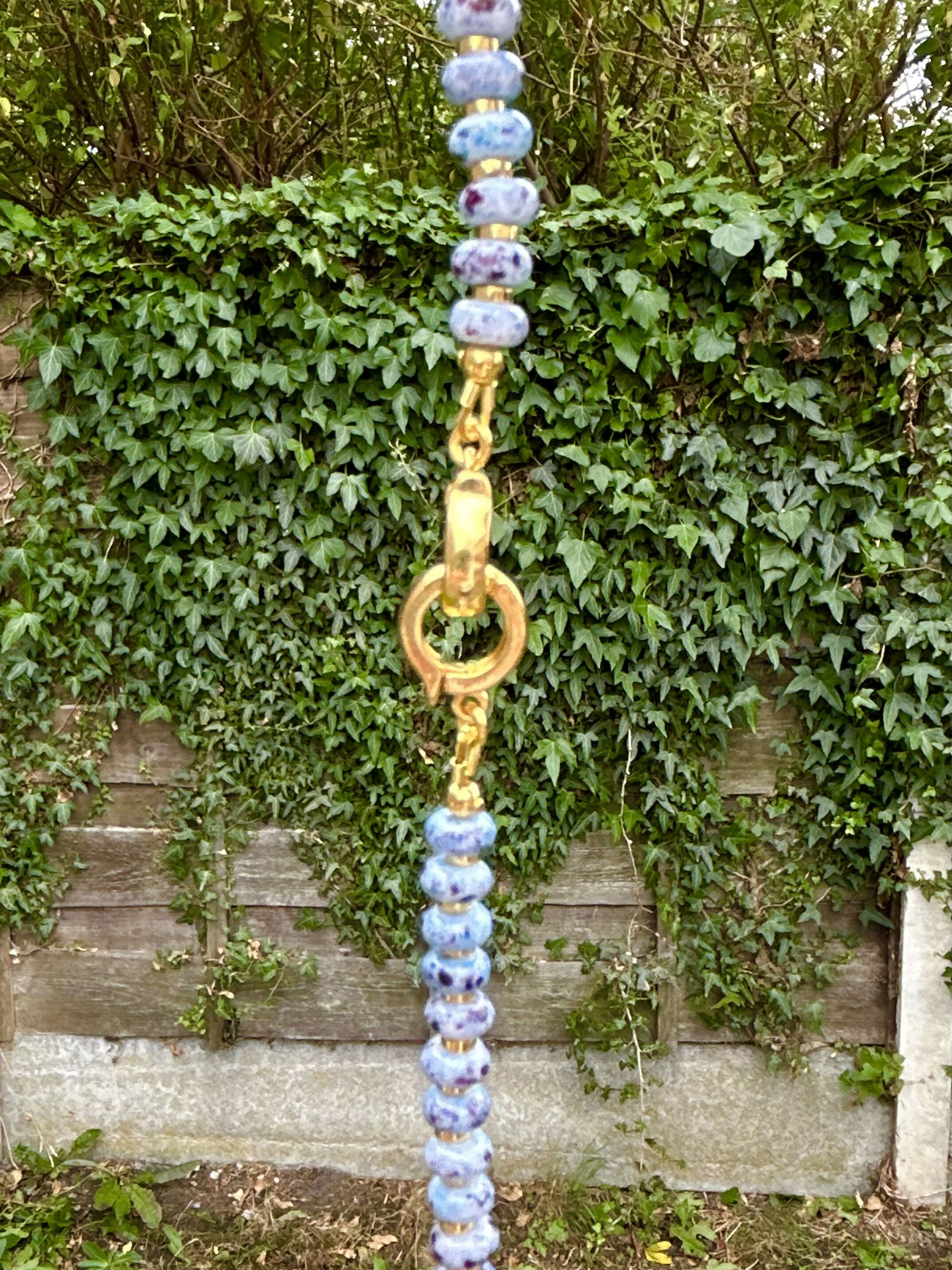 Double clasp rondel bead necklace/charm