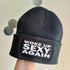 Woke Up Sexy Again Cuffed Rectangular Patch Beanie Hat
