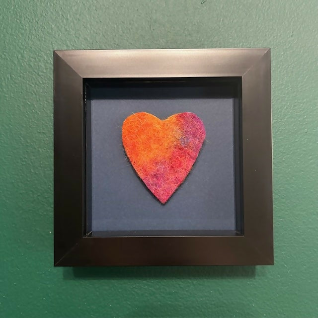 Lovely Multi Coloured Framed Felt Heart
