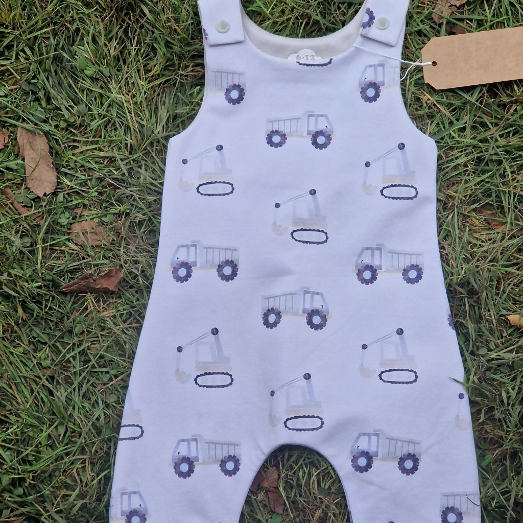 CONSTRUCTION VEHICLES ROMPER 0-3 MONTHS