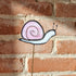 Streaky Pink Snail Stained Glass Plantstake