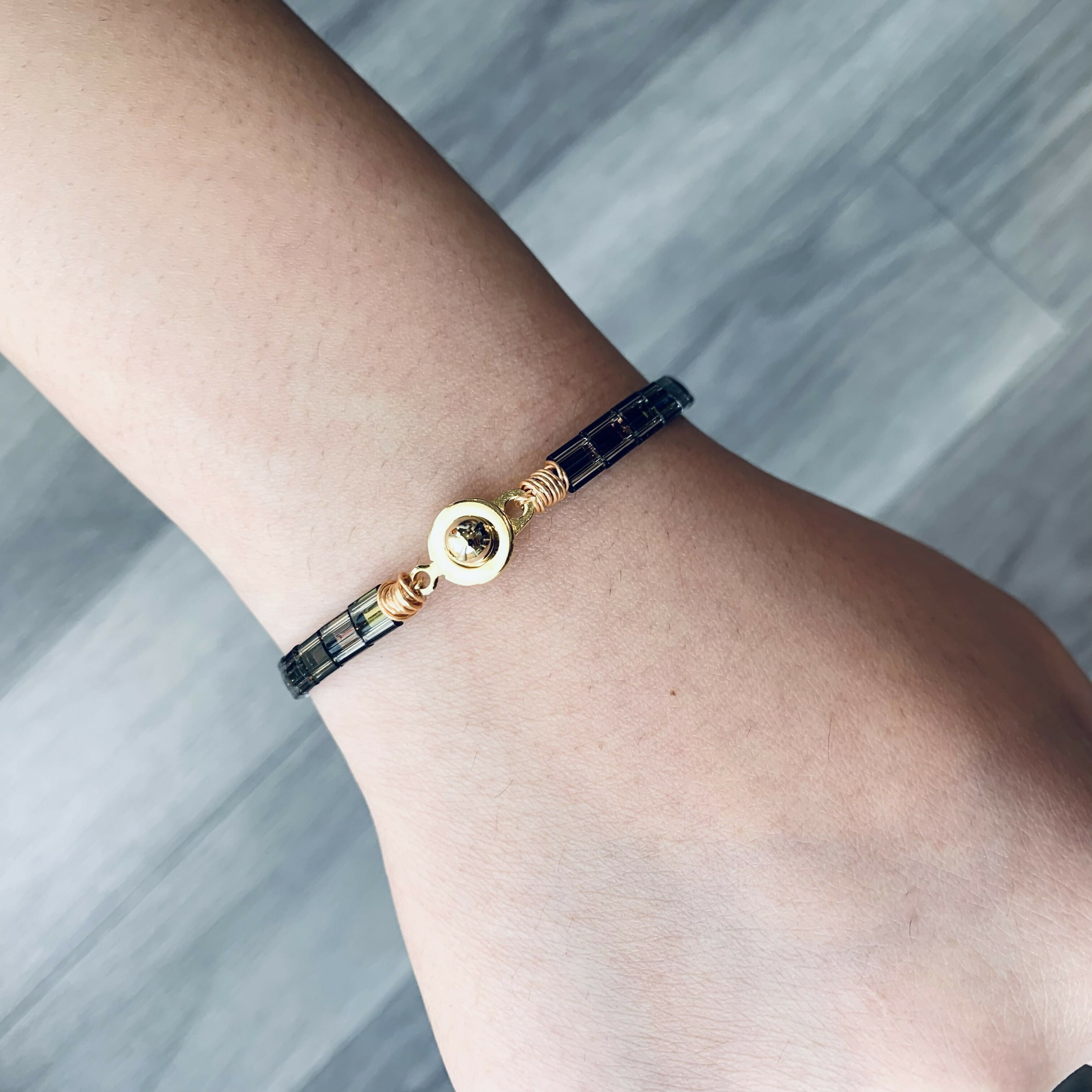 Japanese Tila Glass Bead Bracelet