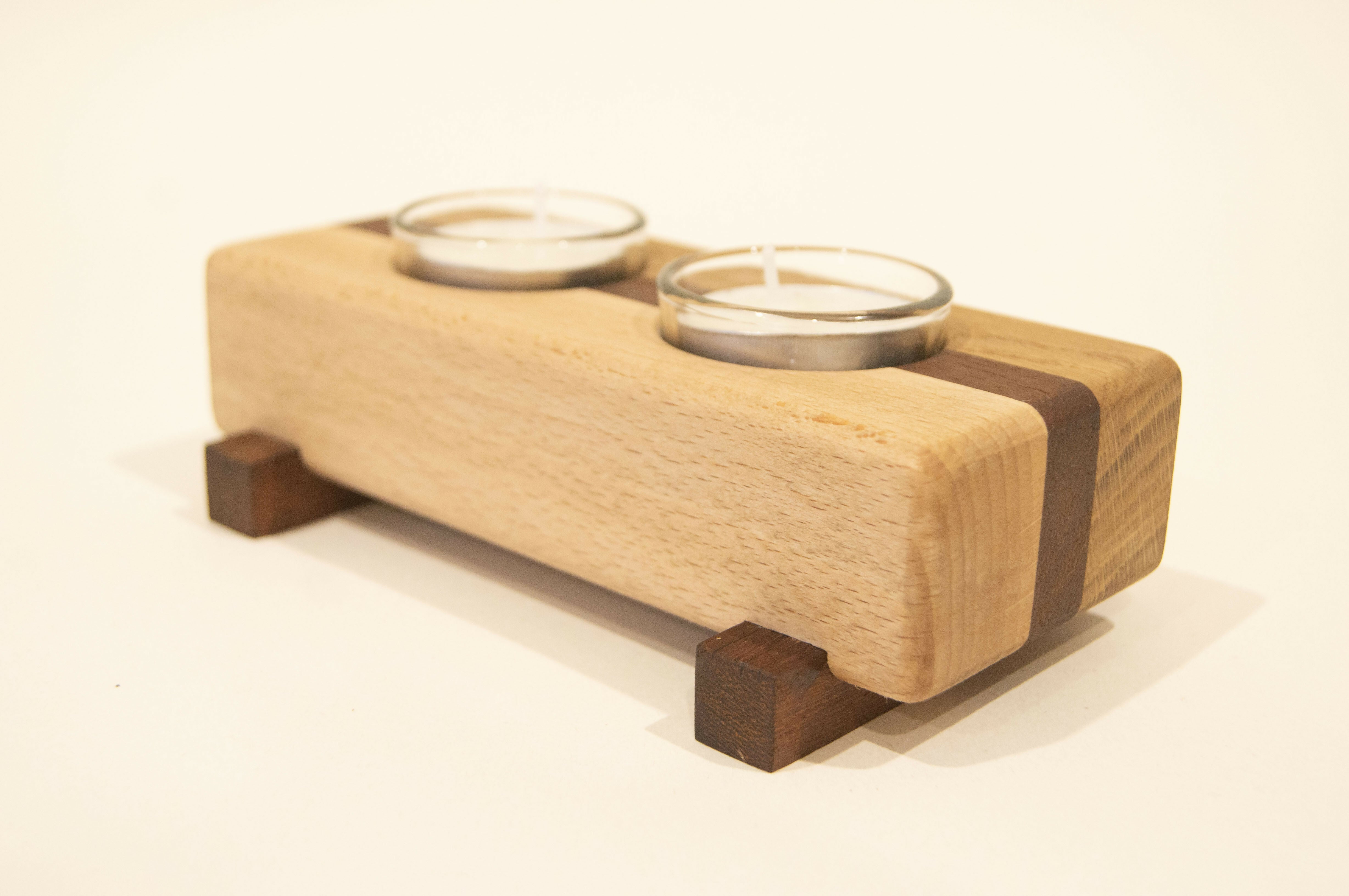 'Neapolitan' Twin Tea Light Holder