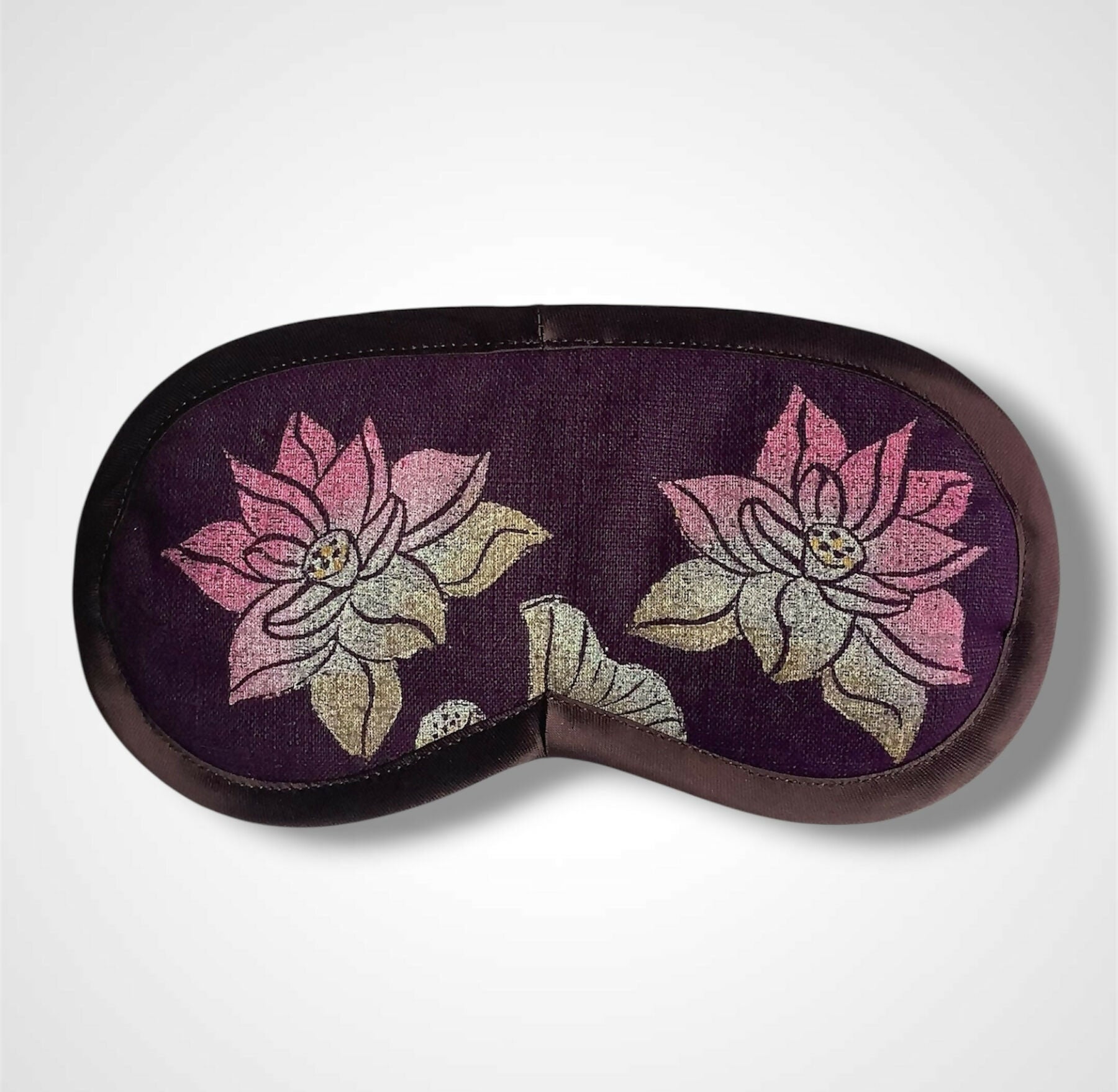 Purple Lotus Flowers Linen Lavender Infused Eye Mask