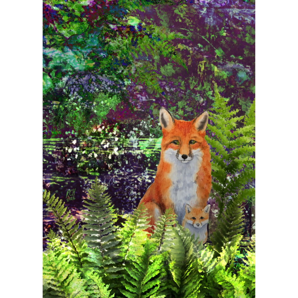 Big and Glossy Follow the Fox A5 Greeting Card