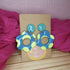 Turquoise And Lime Green Polka Dot Flower Polymer Clay Earrings