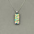 Yellow & Pink Bubble Dichroic Fused Glass Pendant with Silver Plated Chain - Handmade by Jade Tapson Glass.