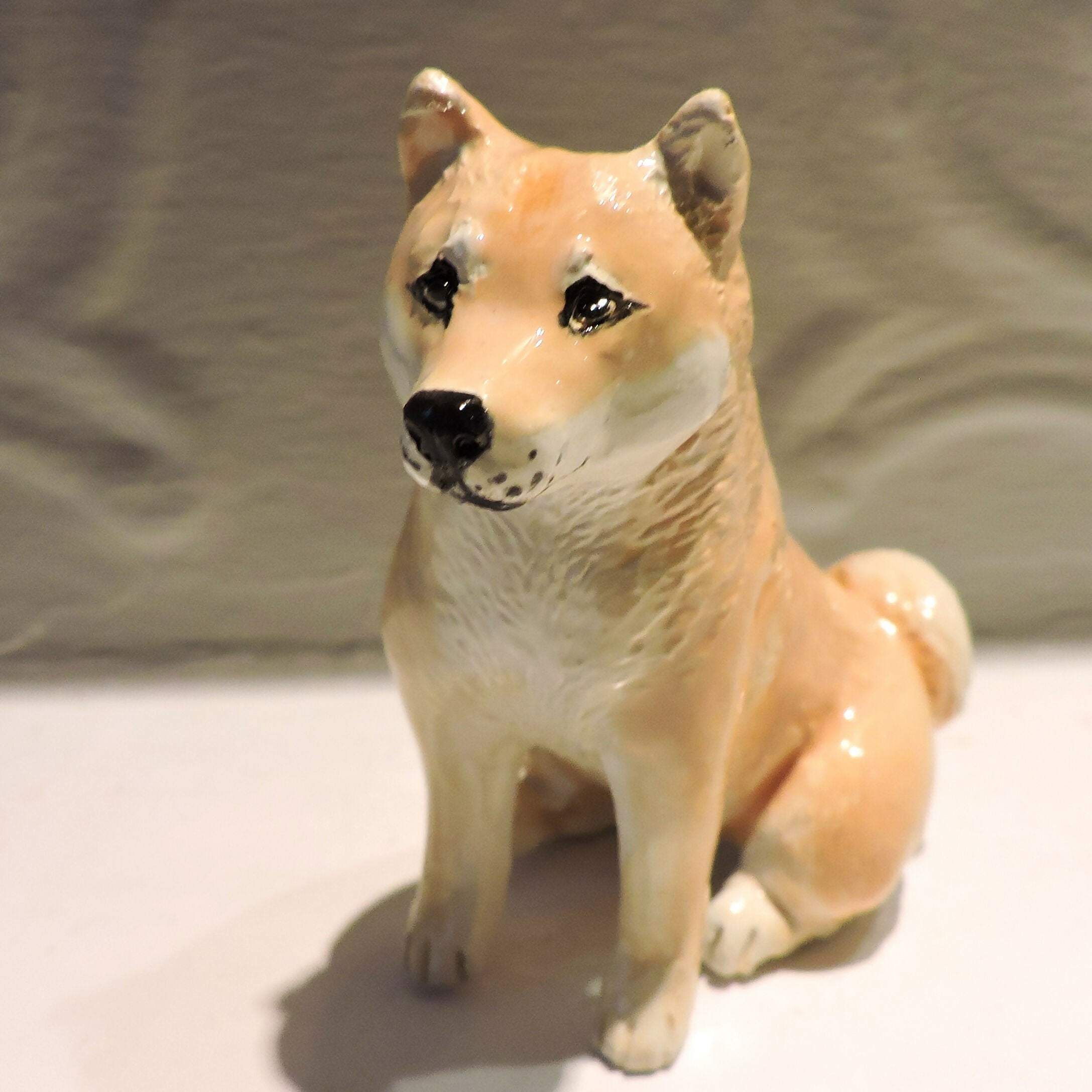 Ceramic Japanese Shiba Inu Dog Sculpture