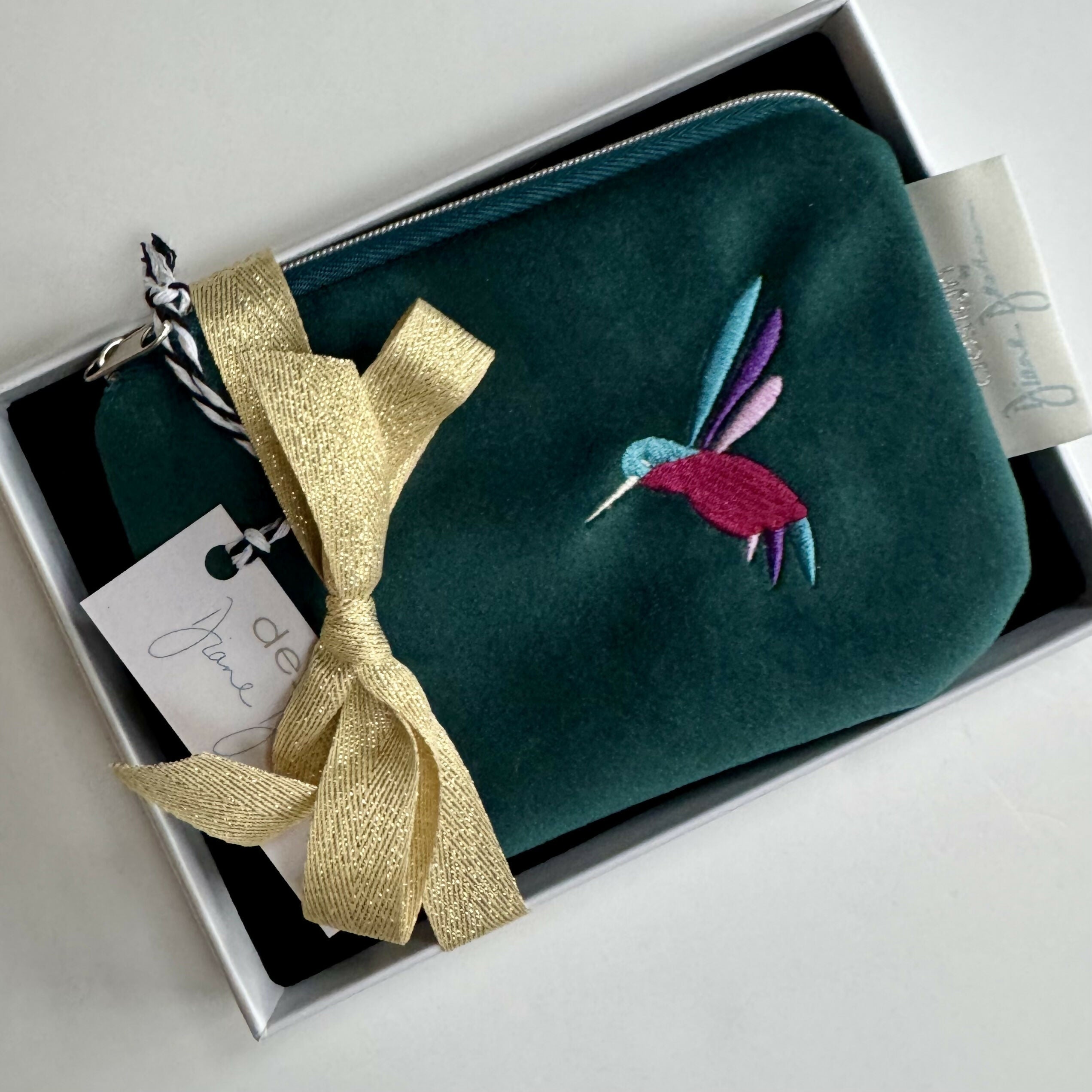 Embroidered Velvet Purse with Gift Box