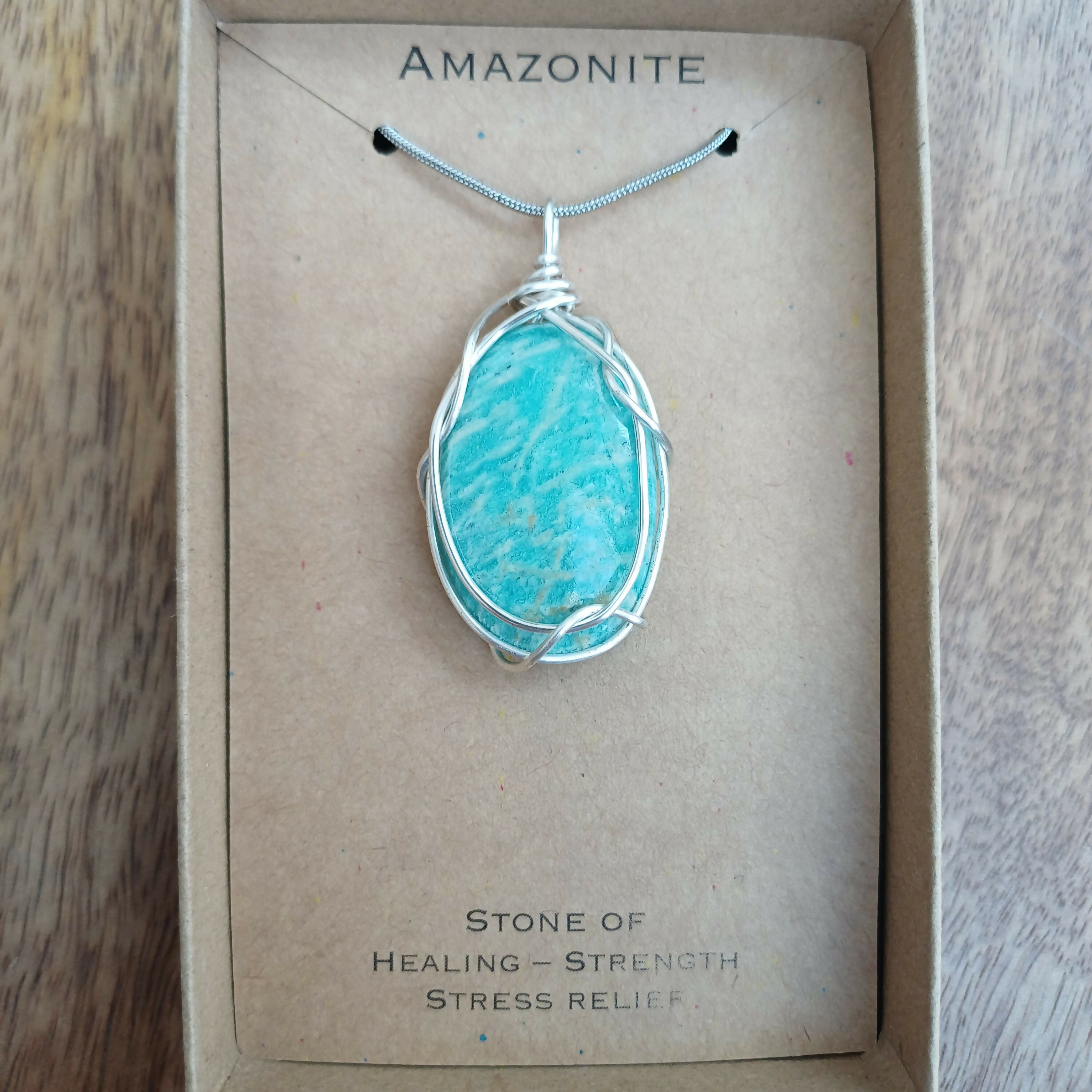 Amazonite Wire Wrapped Pendant