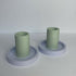 Pair Of Handmade Jesmonite Candlesticks