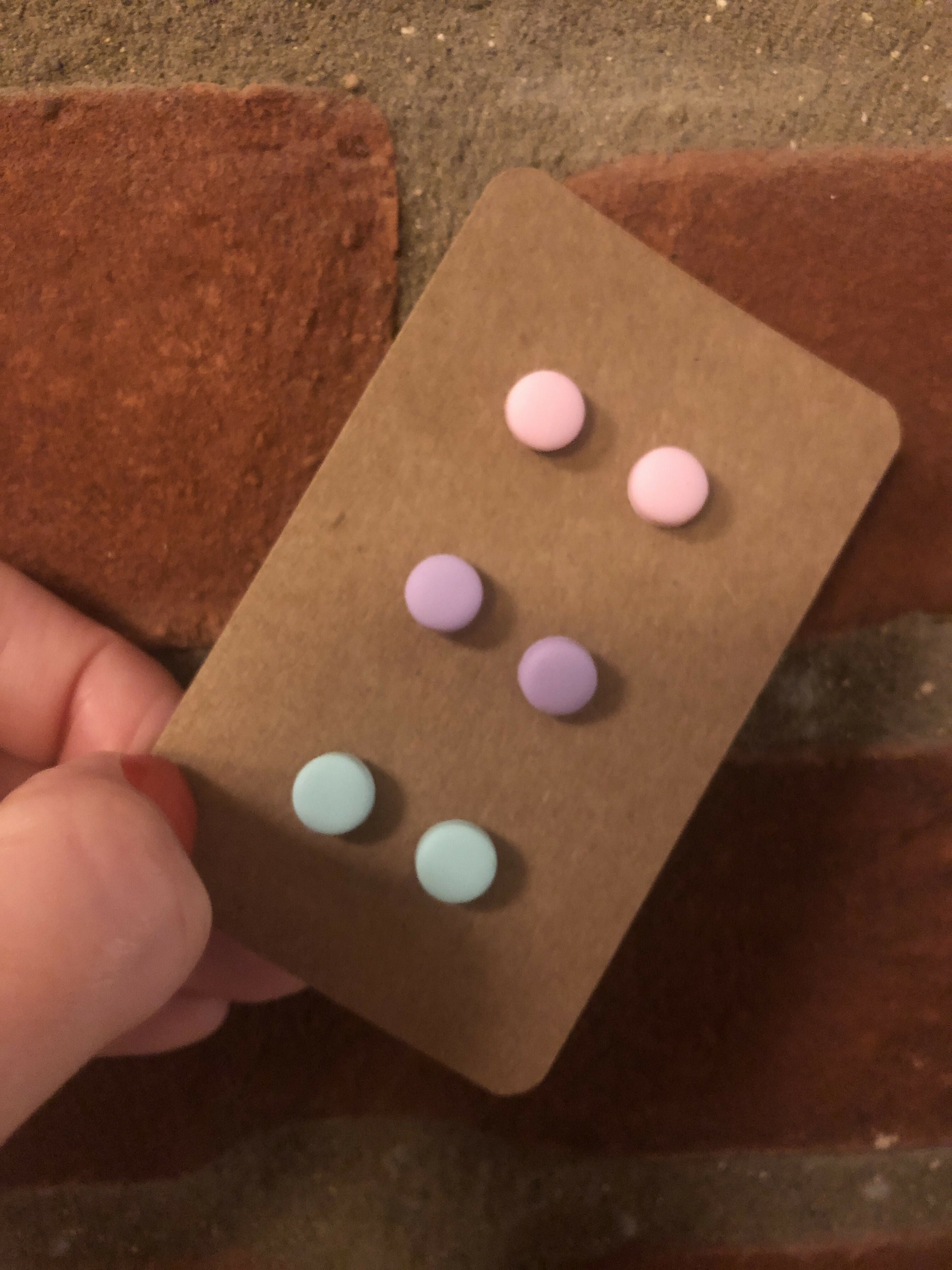 Trio of Pastel Stud Earrings