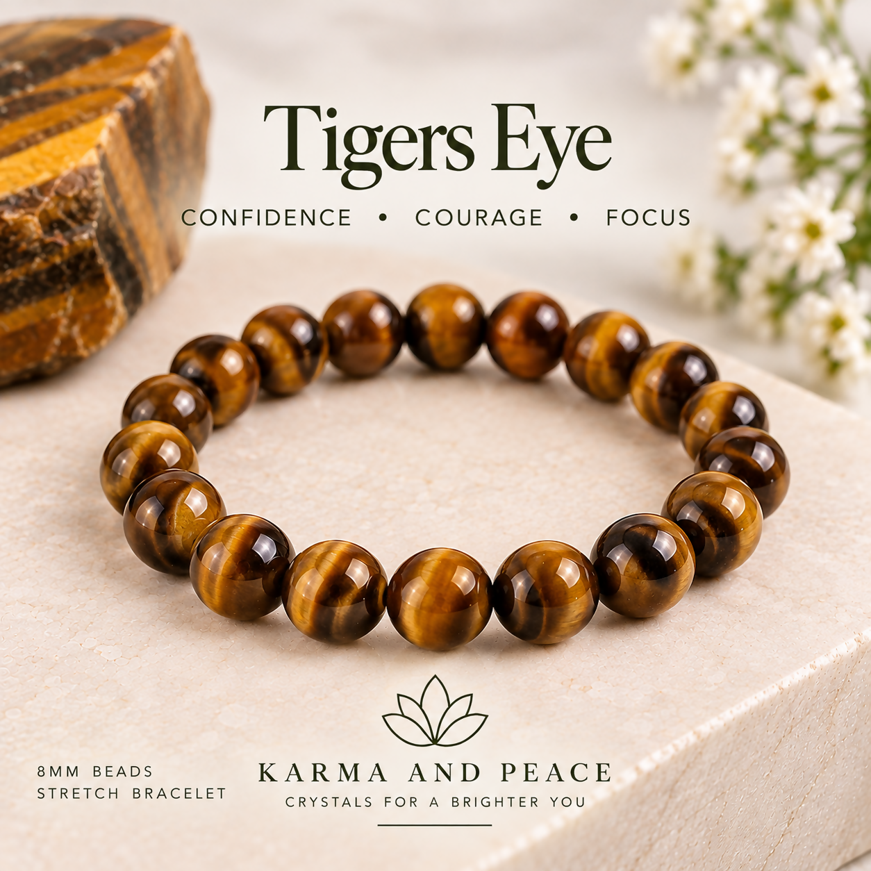 Tigers Eye Bracelet - 8mm
