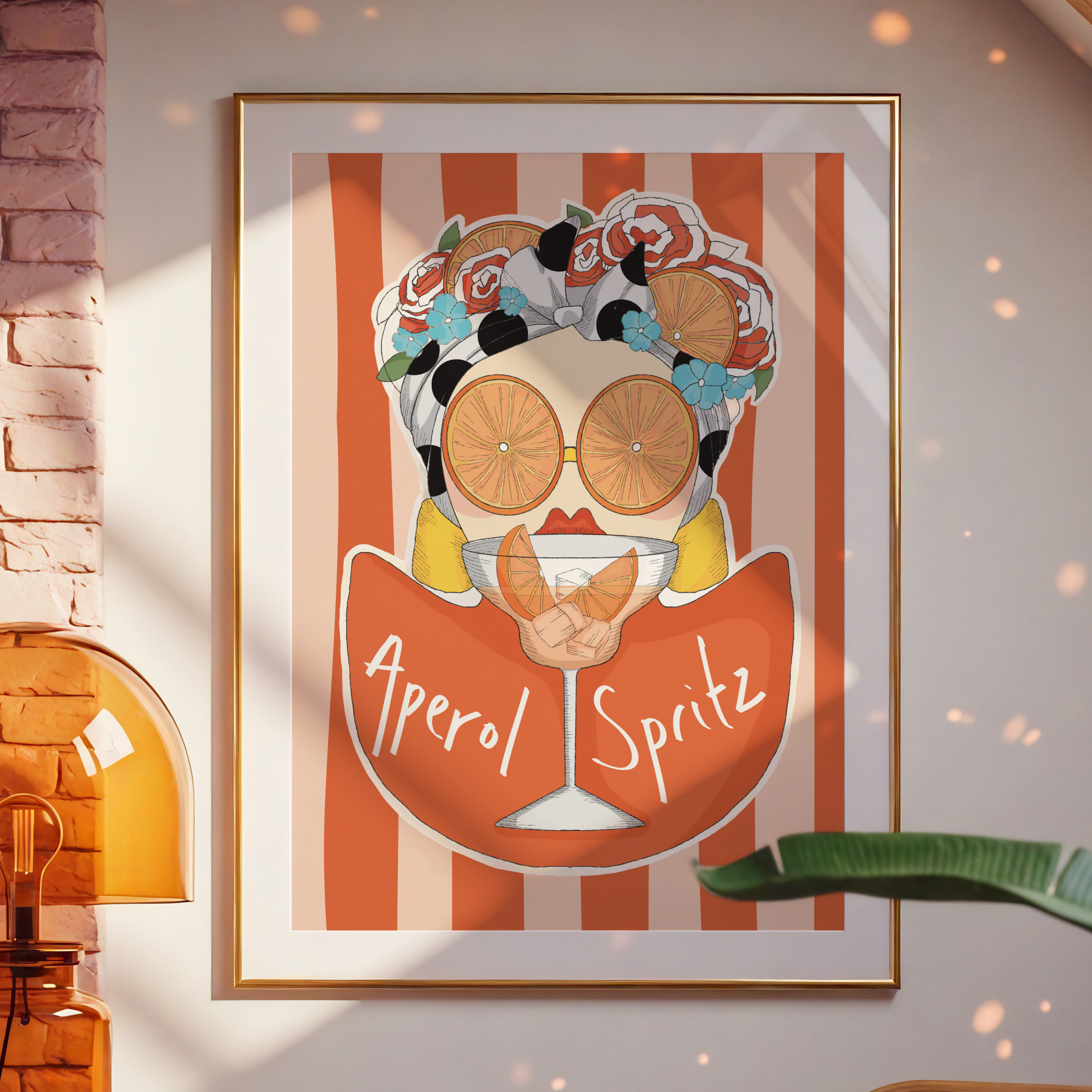 Aperol Spritz Wall Art Print | Summer Cocktail Artwork