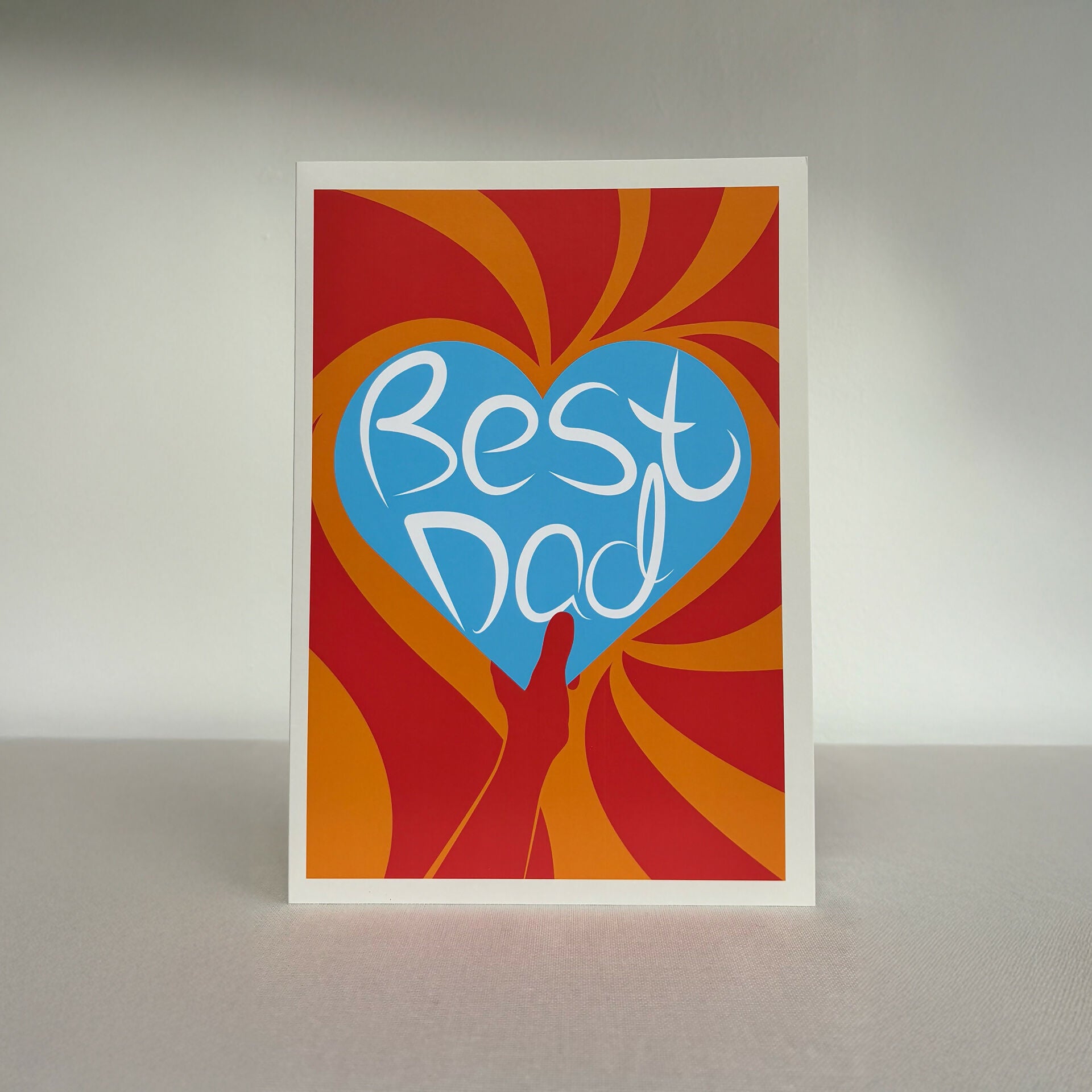 Best Dad Card - Blue Heart Father's Day Card