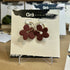 Daisy / Burgundy Gold Hoop Earring