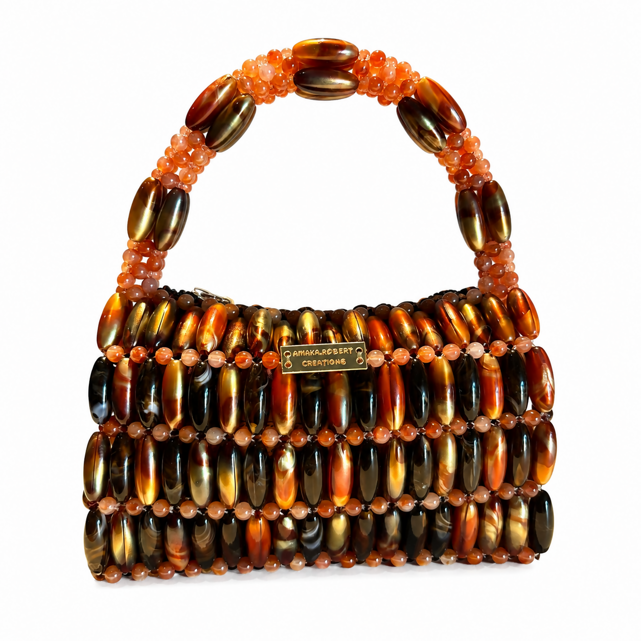 AMBER AURA Beaded Bag