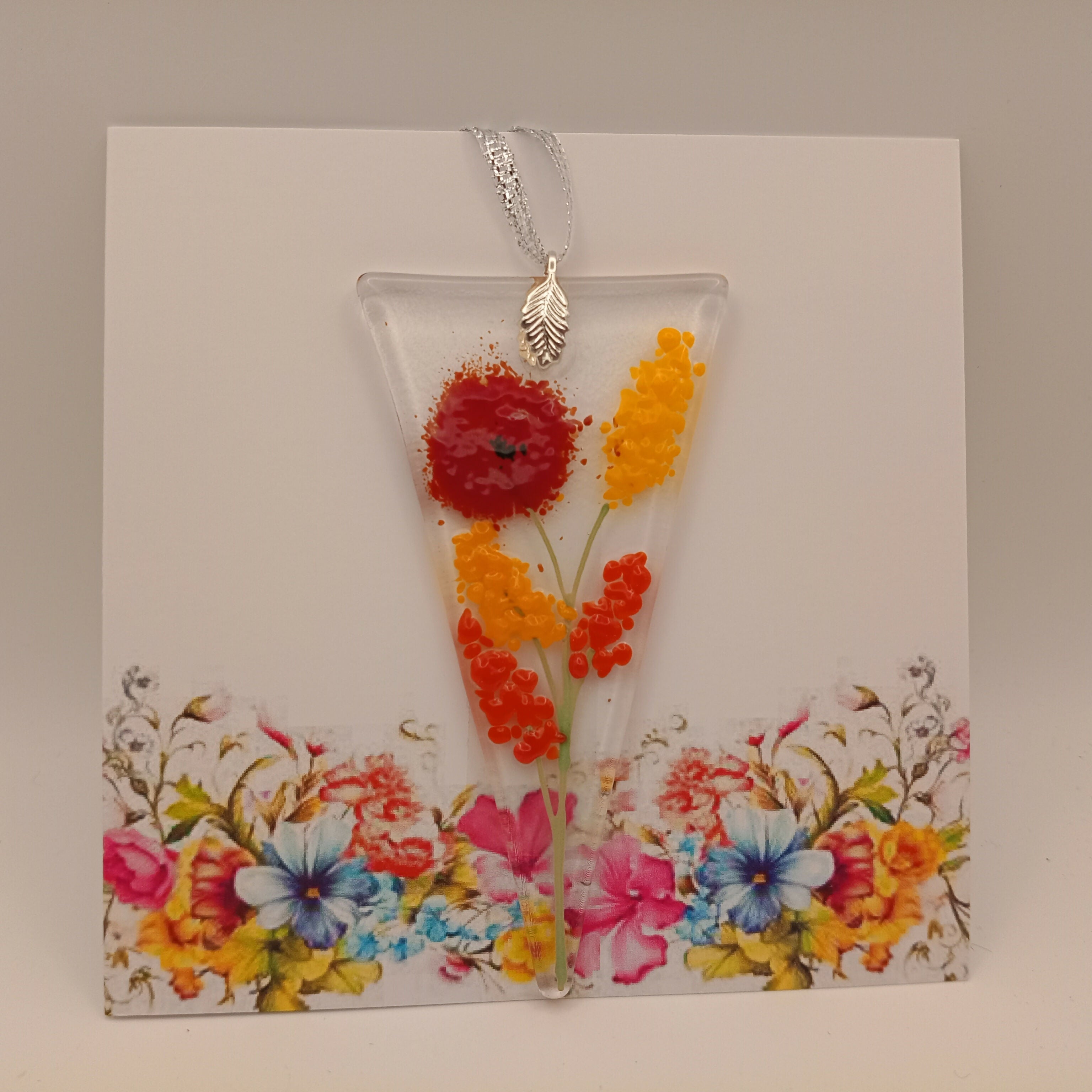Fused Glass Flower Card
