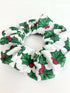 White Holly Christmas Hair Scrunchie