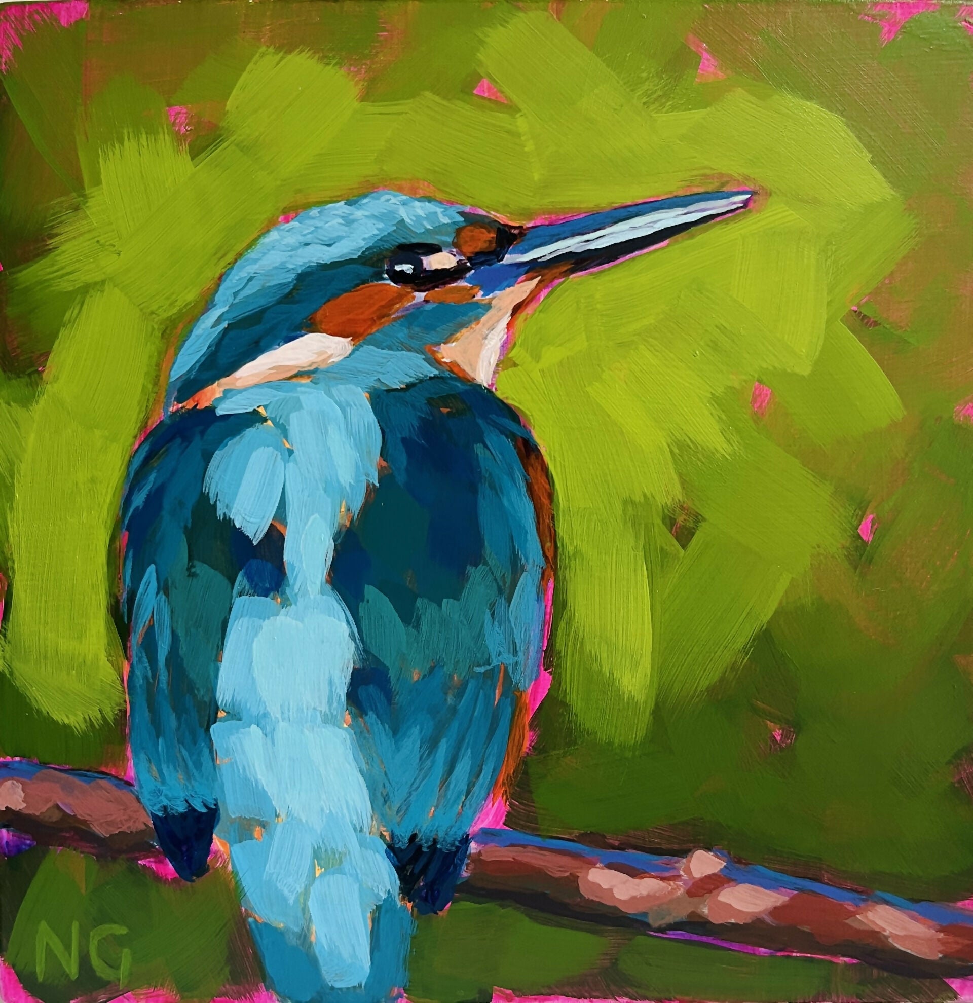 Kingfisher #2 - Original Acrylic Painting
