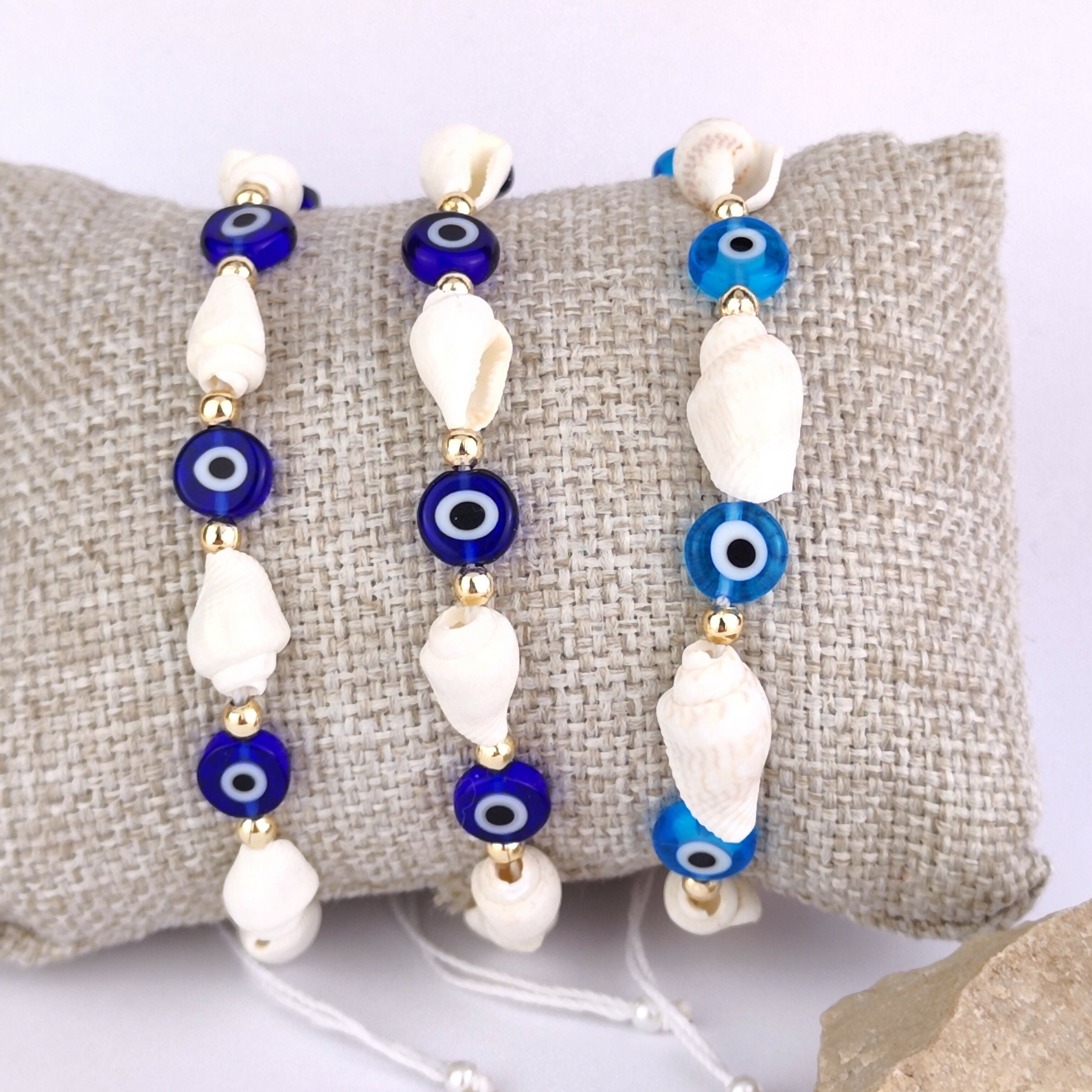 Evil Eye Seashell Bracelet - Mediterranean protection