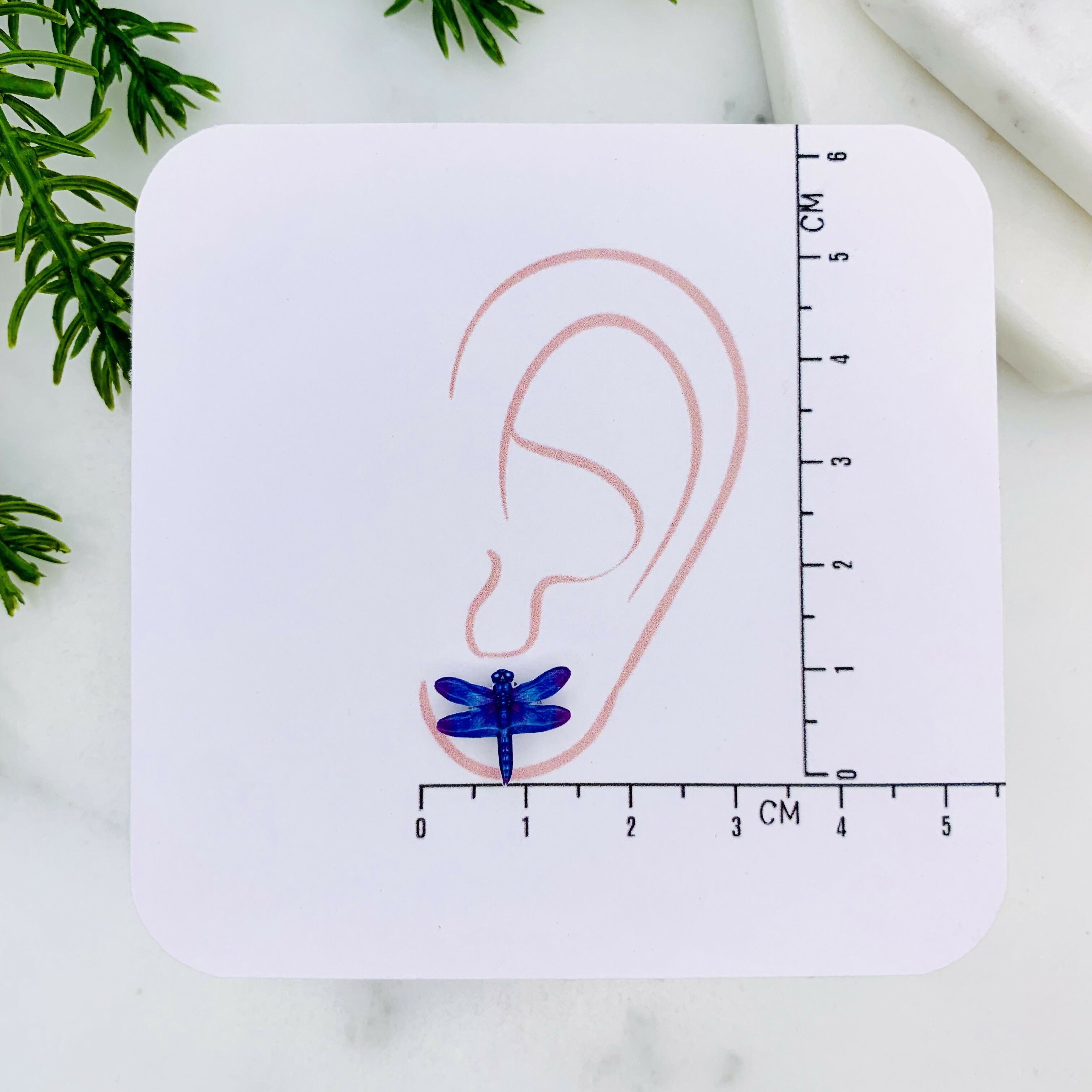 Blue Dragonfly Stud Earrings