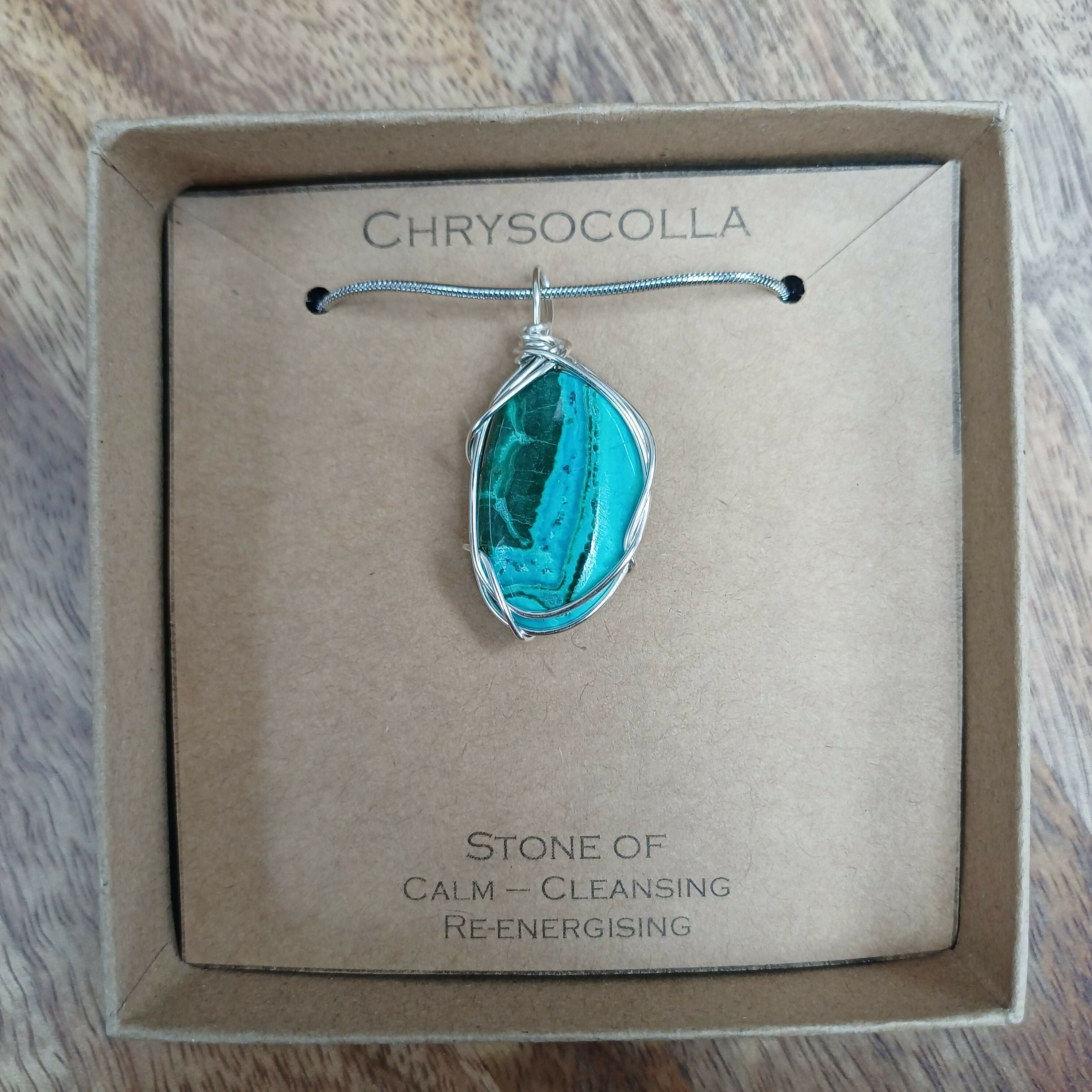 Chrysocolla Wire Wrapped Pendant