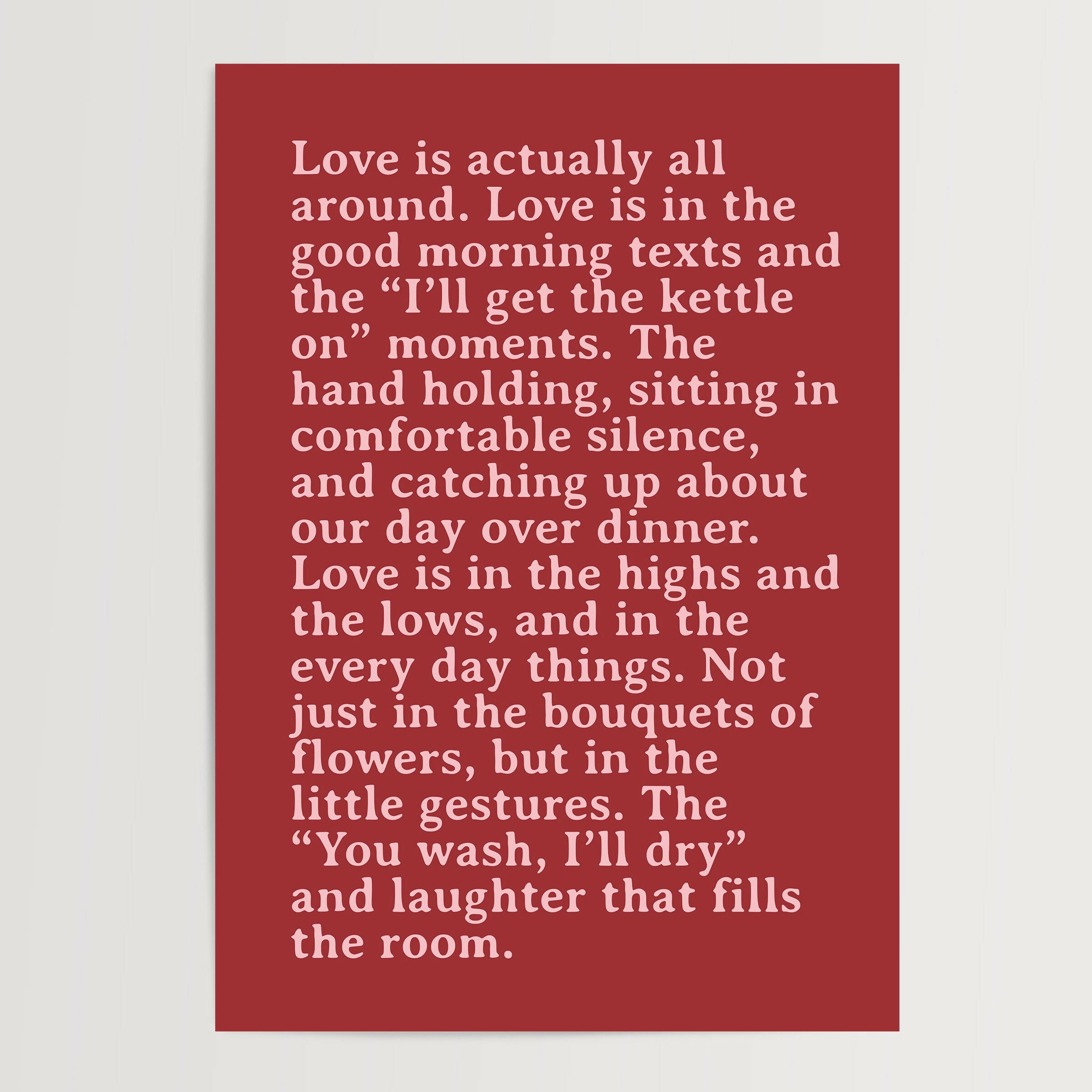 Love Is All Around Print in Red