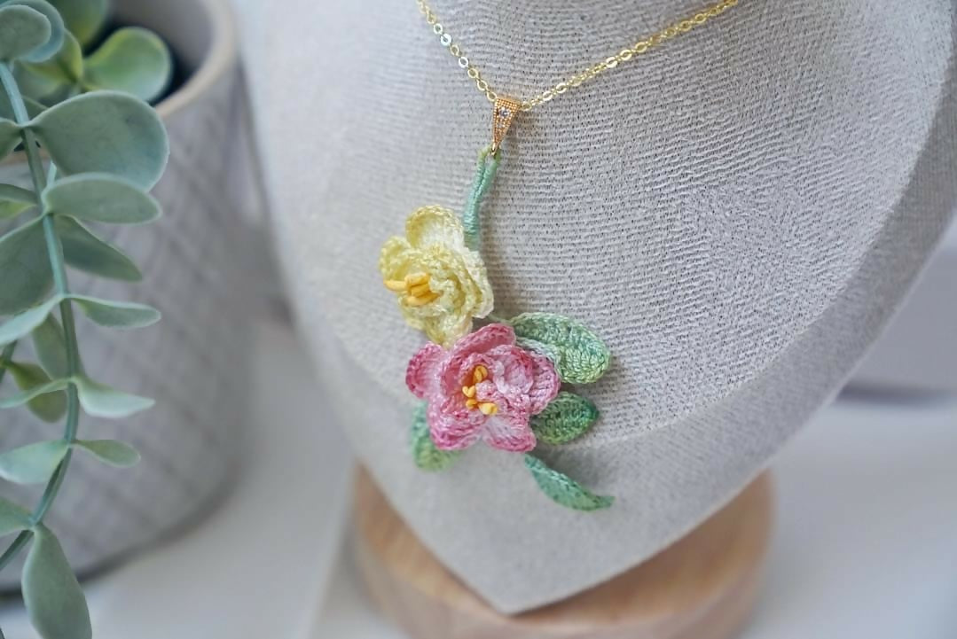 Peony Flower Necklace