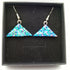 Emerald and Pink Triangular Dichroic Earrings