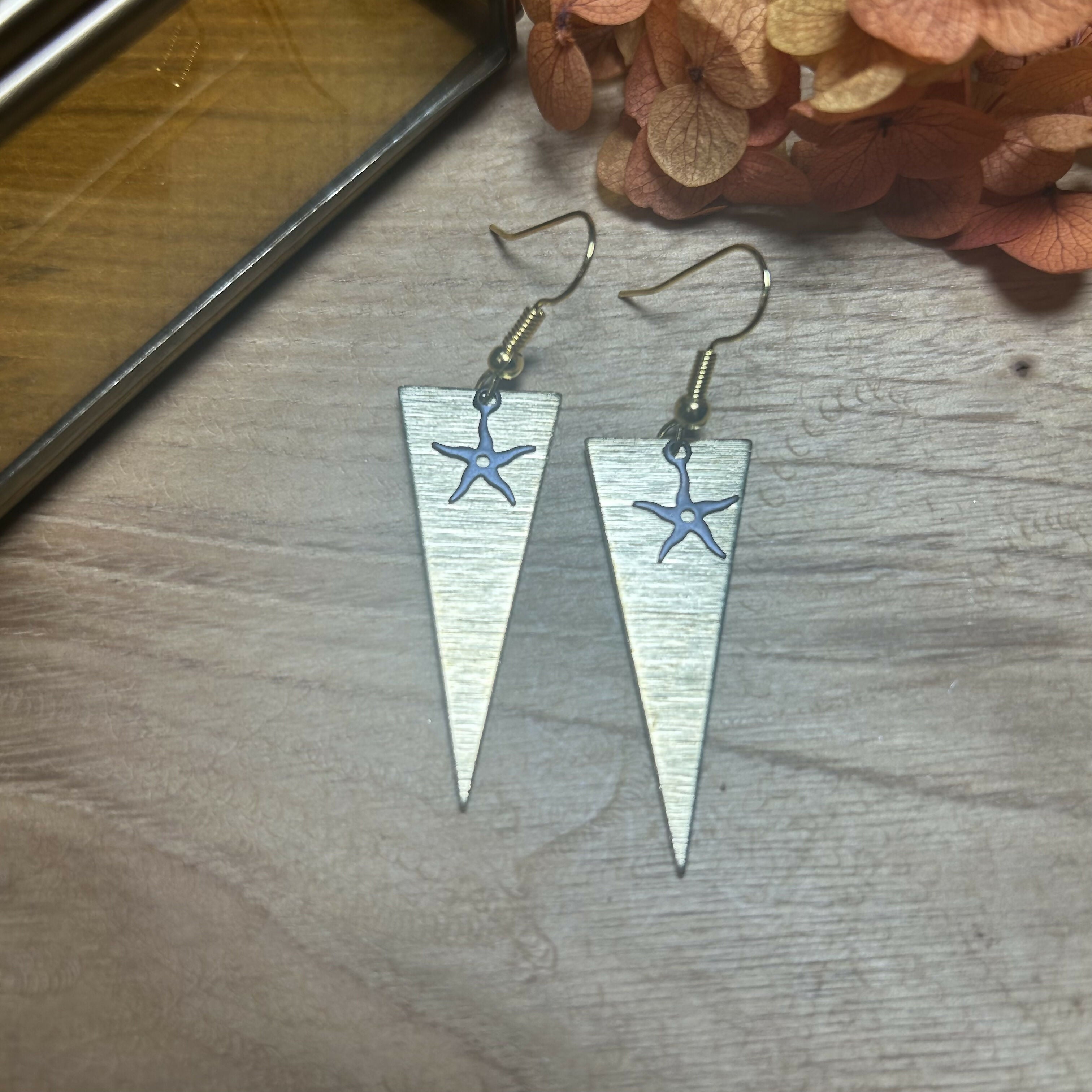 Lovely Gold Plated Triangle Earrings
