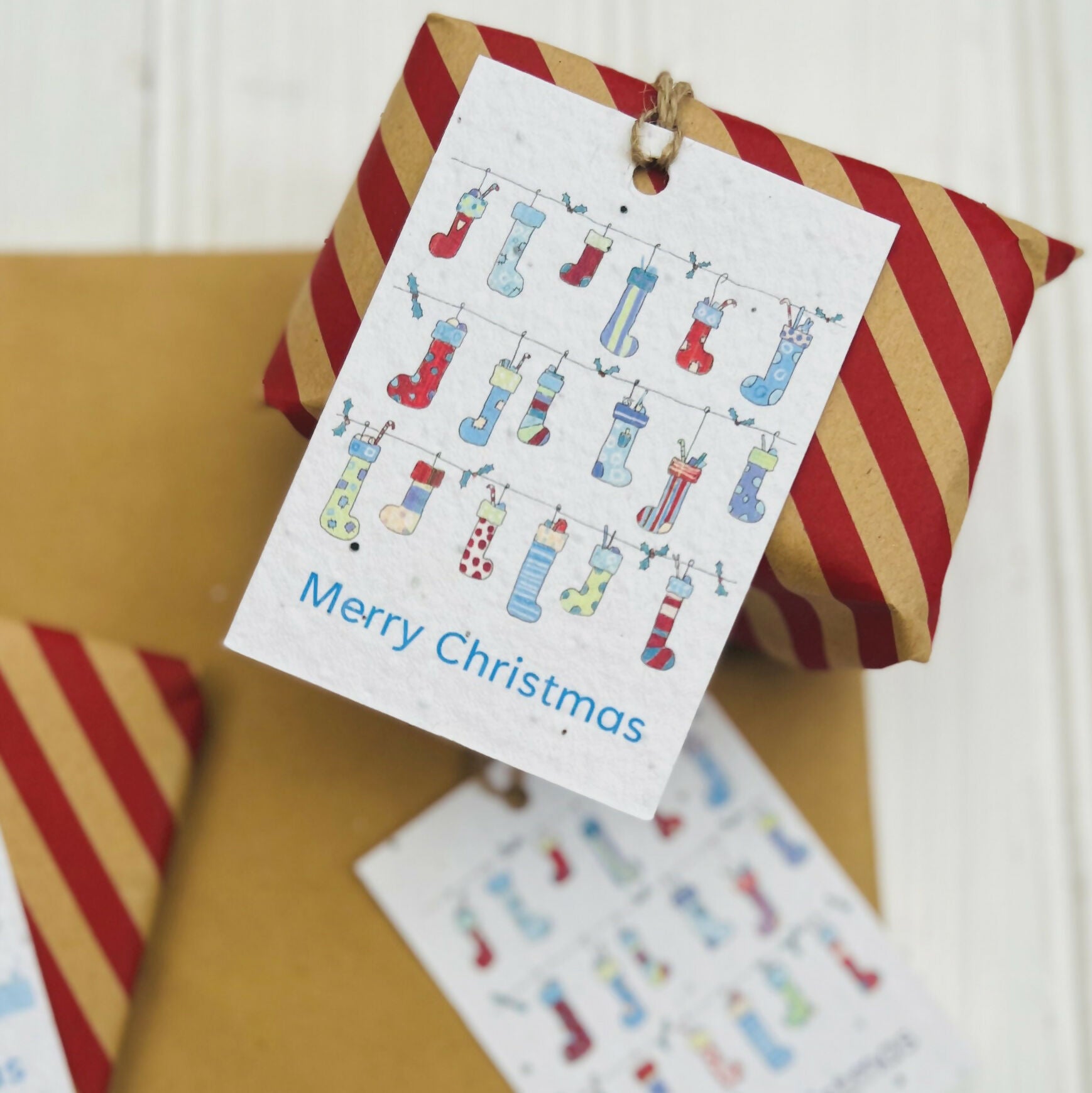 Christmas Seed Gift Tags -Stockings
