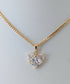 Clear Cubic Zirconia Heart Charm Necklace on a Gold Plated Chain