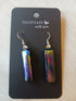 Fused Dichroic Glass Earrings in Rainbow With Sterling Silver Hooks