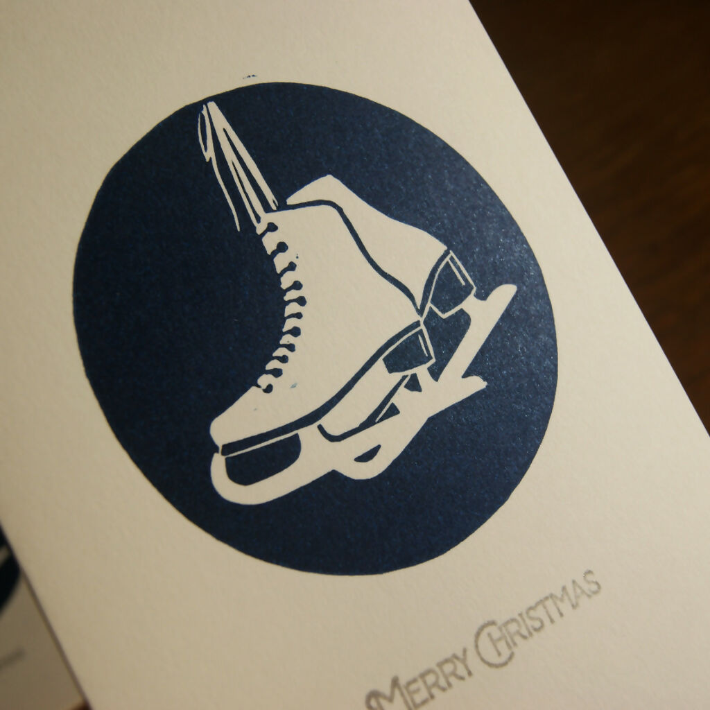 Vintage Ice Skates Christmas card pack