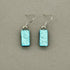 Ice Blue Dichroic Fused Glass Dangle Sterling Silver Earrings - Handmade by Jade Tapson Glass.