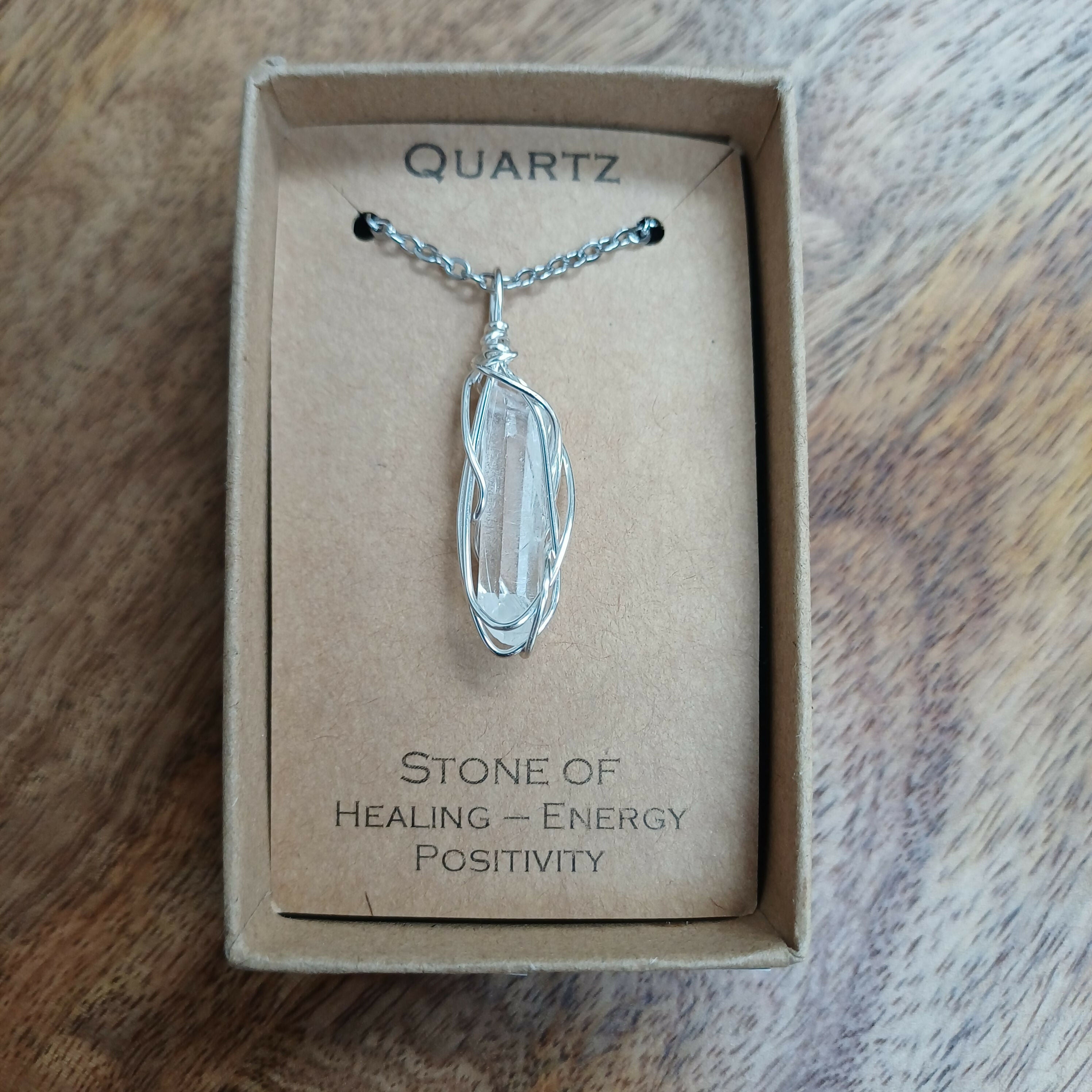 Raw Quartz Wire Wrapped Pendant